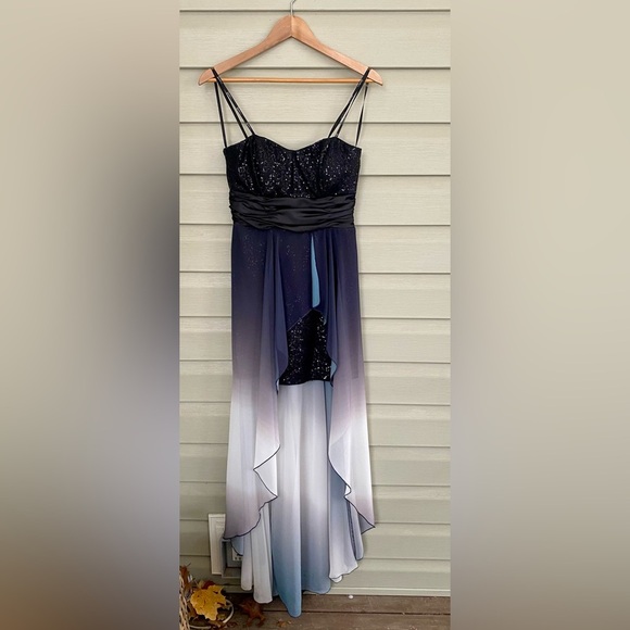 SPEECHLESS black white ombré high low dress prom formal hoco sz 7 juniors EUC - Picture 7 of 16